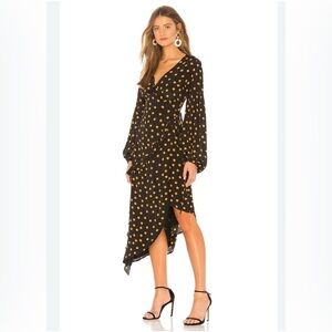 Capulet Pansy Gold Dot Wrap Dress.
Black. Size S MSRP $185